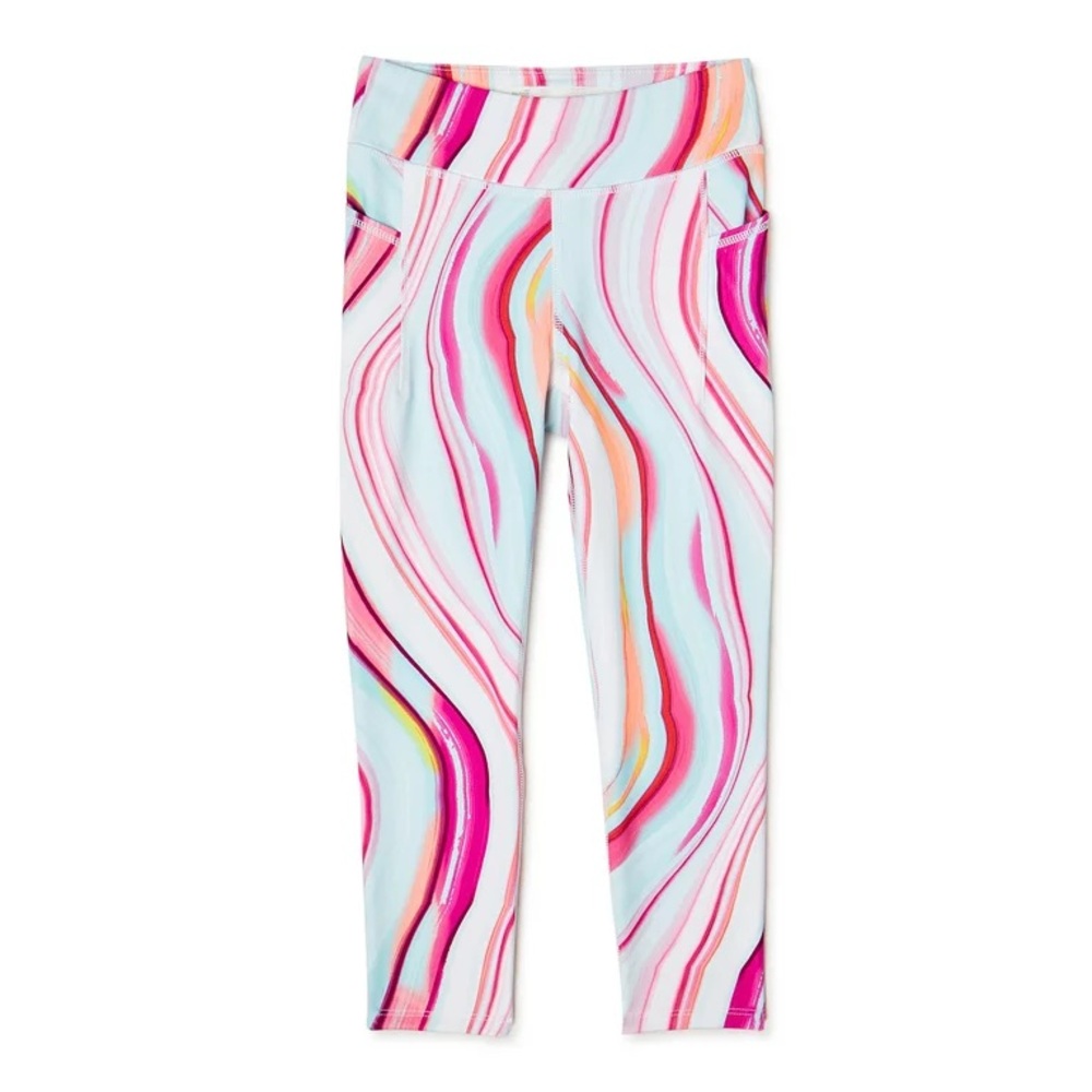 NWOT Avia Girls Large (10-12) Multicolored Leggings With Pockets